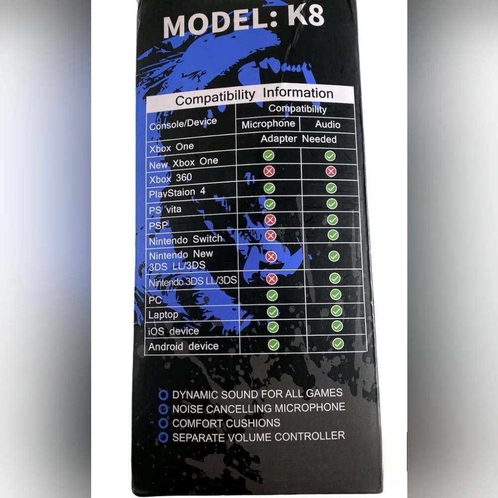 K3 Blue Gaming Headset
